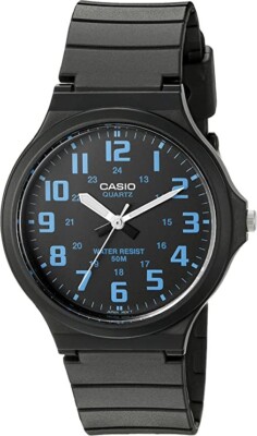 Casio Men's 'Easy to Read' Quartz Black Casual Resin Watch (Model: MW240-2BV)