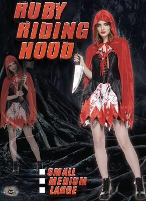 EraSpooky Damen Evil Red Riding Hood Kostüm Halloween Karneval Rotkäppchen Gr S✅