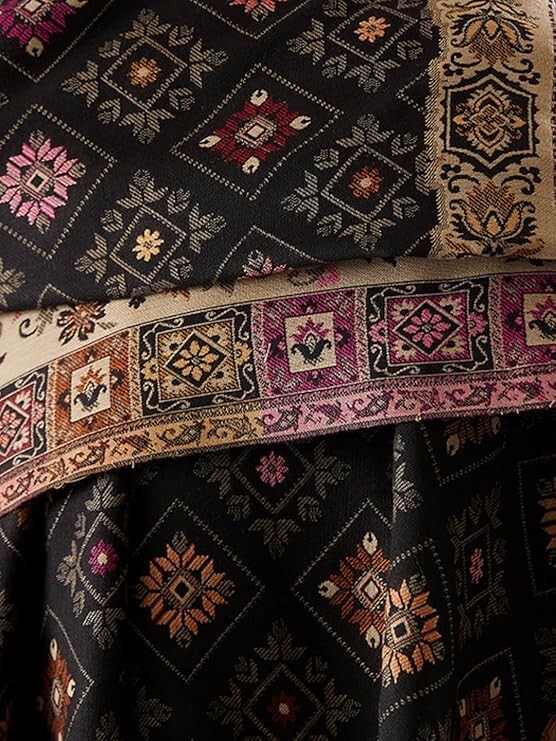Pre-owned Handmade Men Jamawar Shawl, Authentic Kashmiri Luxury Pashmina Style Shawl, Stole 40"x80" In Multicolor