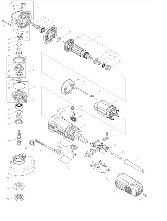 Makita Ersatzteile FÃ¼R Winkelschleifer Ga5040r