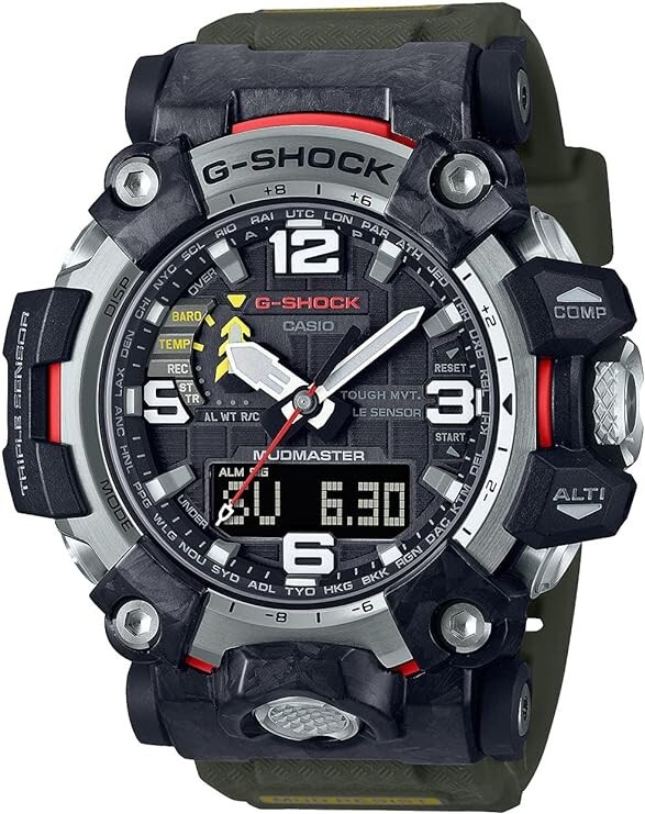Pre-owned G-shock Casio Gwg-2000-1a3jf  Carbon Mudmaster Solar Triple Sensor From Jpn