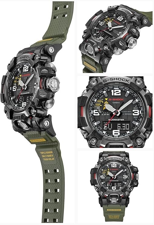 Pre-owned G-shock Casio Gwg-2000-1a3jf  Carbon Mudmaster Solar Triple Sensor From Jpn