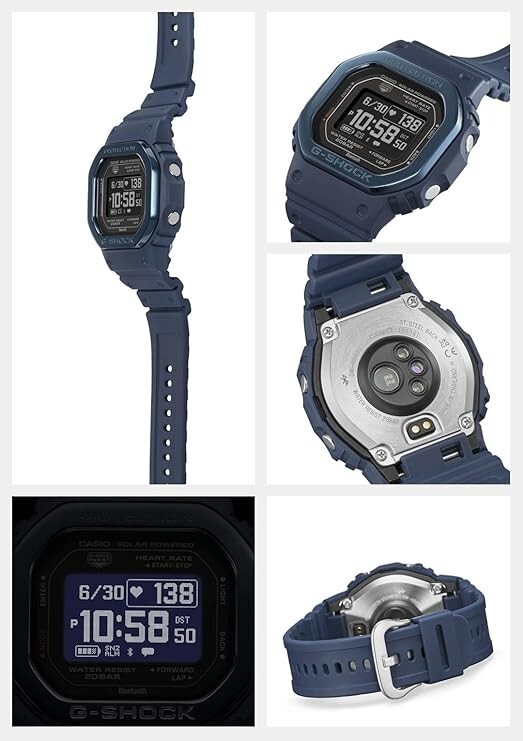 Pre-owned Casio Dw-h5600mb-2jr G-shock G-squad Bluetooth Gps Solar Usb Charging Watch Blue