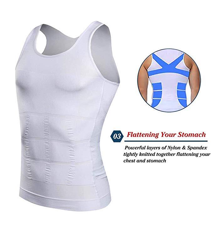 Mens 1/5 Pack Body Shaper Slimming Tummy Vest Thermal Compression Shirt Tank Top