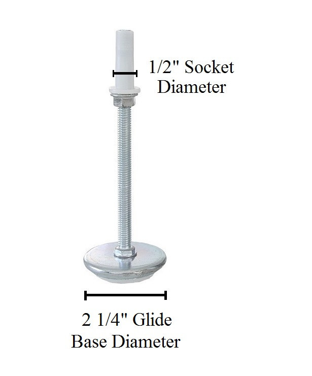 Universal 5" Adjustable Height Bed Frame Risers Threaded Glides/Legs