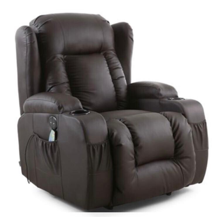 Rockingham Electric Recliner Chair with Massage and Heat in Brown in