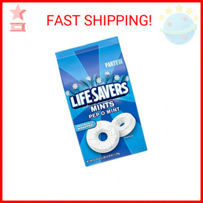 LIFE SAVERS Pep-O-Mint Breath Mint Bulk Hard Candy, Party Size, 44.93 oz Bag