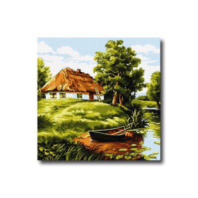 Hudemas Kit Mezzo Punto Completo di Tela e Filati Paesaggi Vari Mis (K4M)