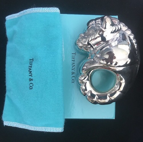 Tiffany & Co Sterling Silver Rare Horse Baby Rattle New In Box Never Used Mint