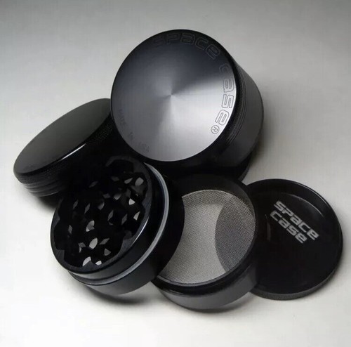 SPACE CASE Grinder Magnetic Herb - Medium 2.5 inch (BLACK) 4 Pcs - US SELLER