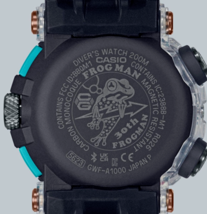 Pre-owned Casio G-shock Frogman Black Blue Red Men's Watch Gwf-a1000apf-1a / Free Ship