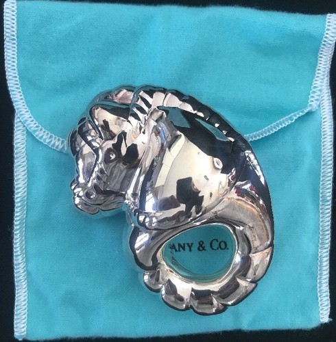 Tiffany & Co Sterling Silver Rare Horse Baby Rattle New In Box Never Used Mint