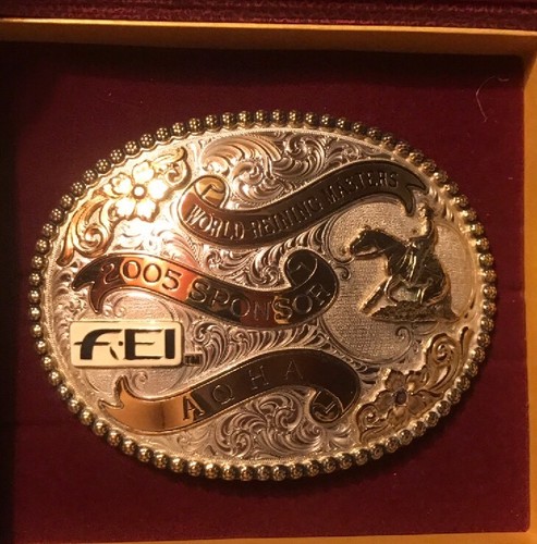Sterling Silver Belt Buckle w/Gold Overlay-Gist-2005 American Quarter Horse