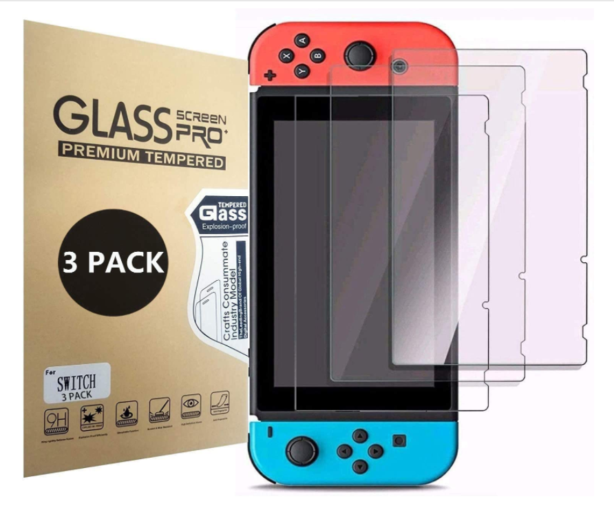  (3 Pack) Nintendo Switch Premium Tempered Ultra Clear Glass Screen Protector