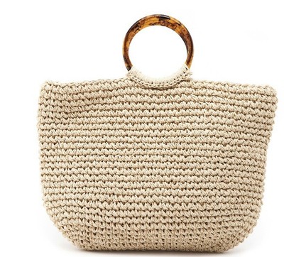 Gilda Braided Tote Purse Brown Handle