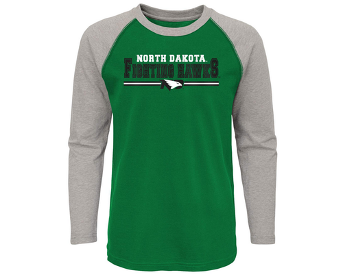 Футболка Outerstuff NCAA Youth 8–20 North Dakota Fighting Hawks Varsity Block Футболка реглан
