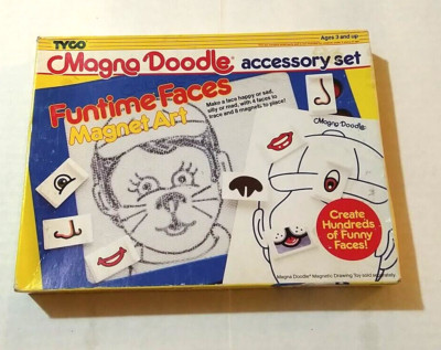 Tyco Magna Doodle Funtime Faces Accessory Set Magnet Art Vintage RARE new 1990