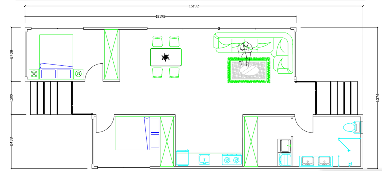 40'ft X2 Shipping Container Home 2Bd/1Bth 960 Sq. Ft