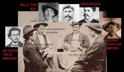 RARE TINTYPE : Possible BILLY THE KID & REGULATORS PLAYING CARDS ** PLEASE LOOK