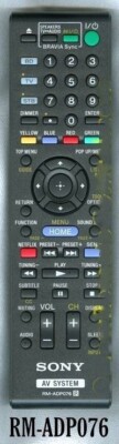 RM-ADP076 NEW SONY OEM HOME THEATER REMOTE CONTROL PN: 148994211