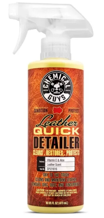 Chemical Guys Leather Quick Detailer Spray 16oz Cleaner Restores Protectant