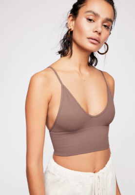 NEW Free People Intimately Seamless Ali Low Back Bra Sand XS S M L