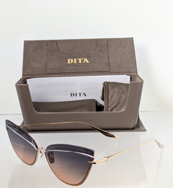 Pre-owned Dita Authentic  Sunglasses Interweaver Dts 527-63-03 Rose Gold Frame In Grey & Pink