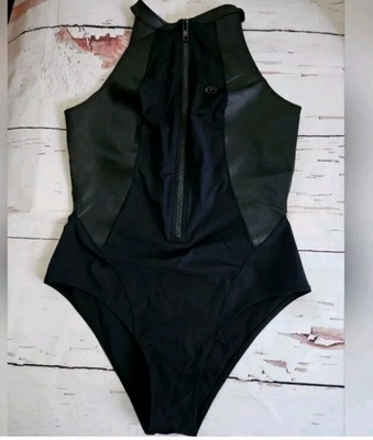 New Rip Curl Women's Black Surf One Piece Wetsuit Swimsuit Size Large
