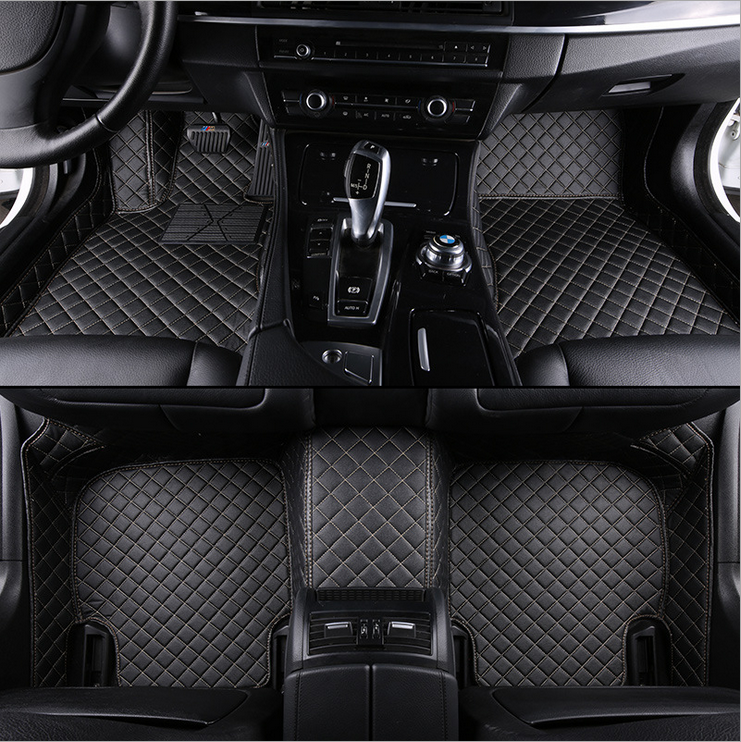 Wine red 2014-2016 Luxury Leather Waterproof Anti-Skid Full Coverage Liner Front & Rear Mat//Set Custom Car Floor Mats for Dodge Charger 2006-2013