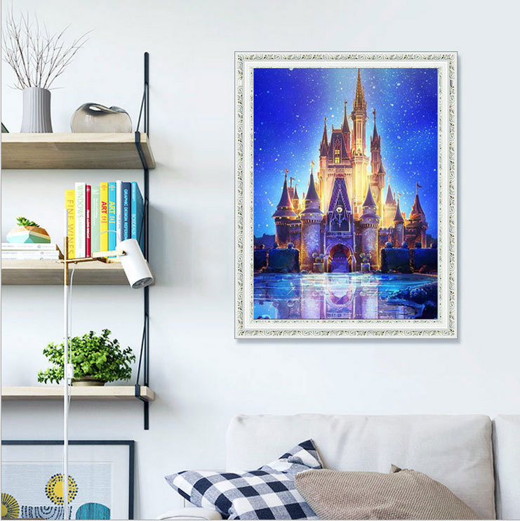 Fairytale Castle Diy 5d Full Diamond Painting Embroidery Cross Stitch Kit Decor Ebay usd