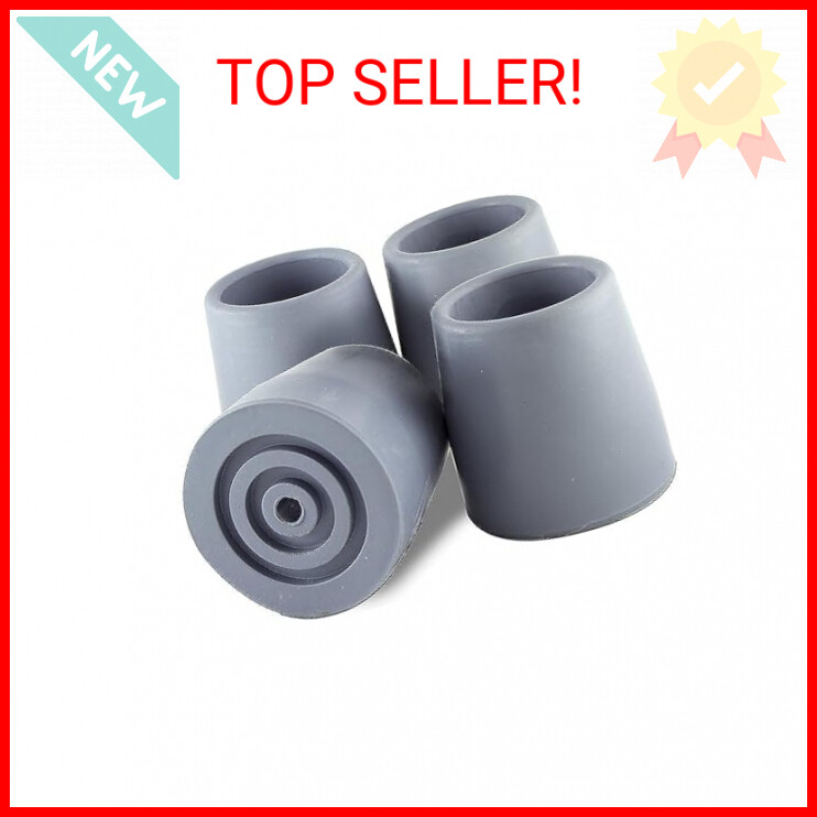 Essential Medical Supply Replacement Walker/Commode Tips, Gray, 1 1/8"