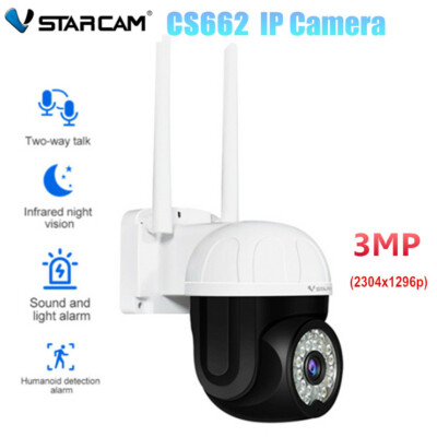 Vstarcam CS662 3MP HD Smart Outdoor Red & Blue Light Alarm IP Camera Waterproof