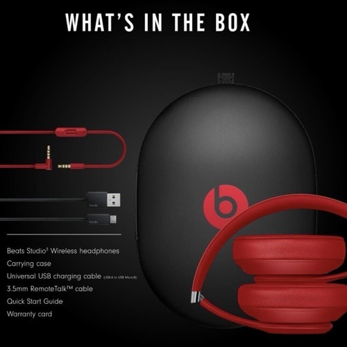Beats Studio3 Wireless Bluetooth Headphones Beats by Dr. Dre - Red - New Sealed