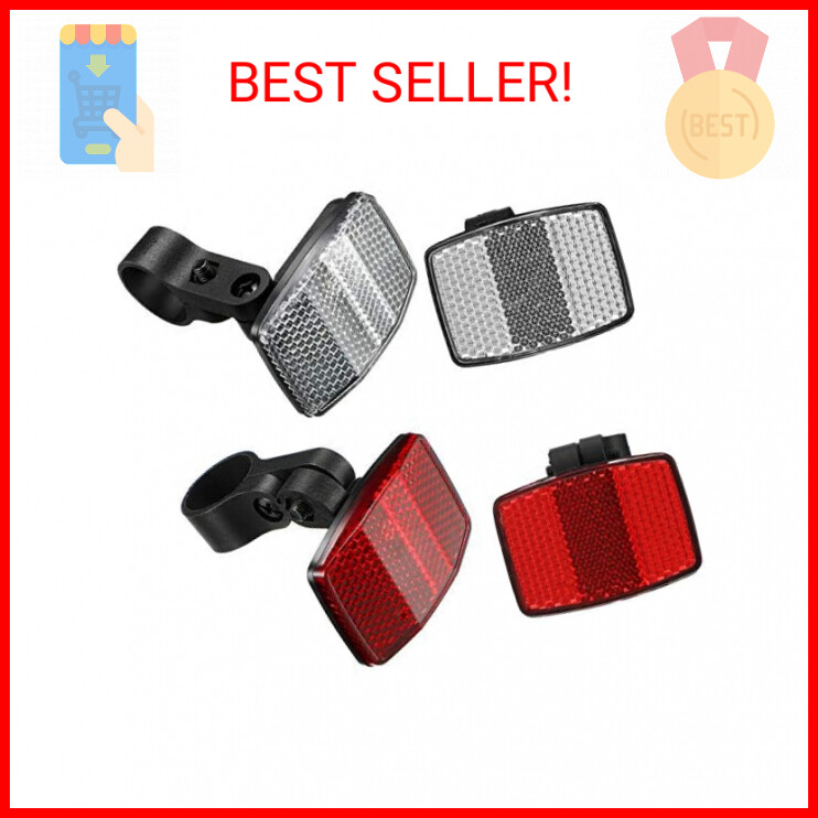 Bike Front & Rear Reflectors Kit - Handlebar & Seatpost Safe