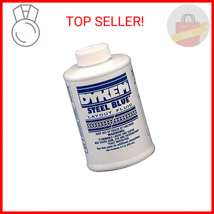 Dykem Layout Fluid Blue, 8 oz. Can and Brush in Cap. Machinist Dye for Metal Lay