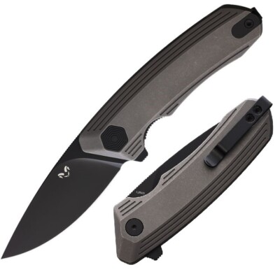 Damned Designs Invictus Folding Knife 3.50'' S35VN Steel Blade Titanium Handle