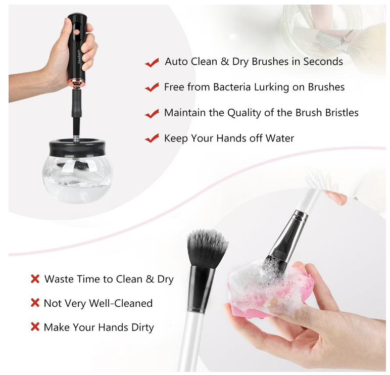 Makeup Brush Cleaner & Dryer Kit Upgraded,The Best Portable Electronic Automatic