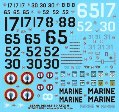 Berna Decals 72021N 1:72 Breguet 1050 Alize (