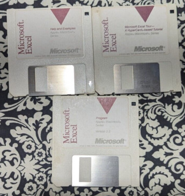 Microsoft Excel Version 2.2 for Mac (1989) Install Floppy Set Vintage 3.5 Disks