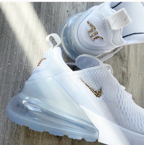 Pre-owned Nike Air Max 270 Custom Crystals In White