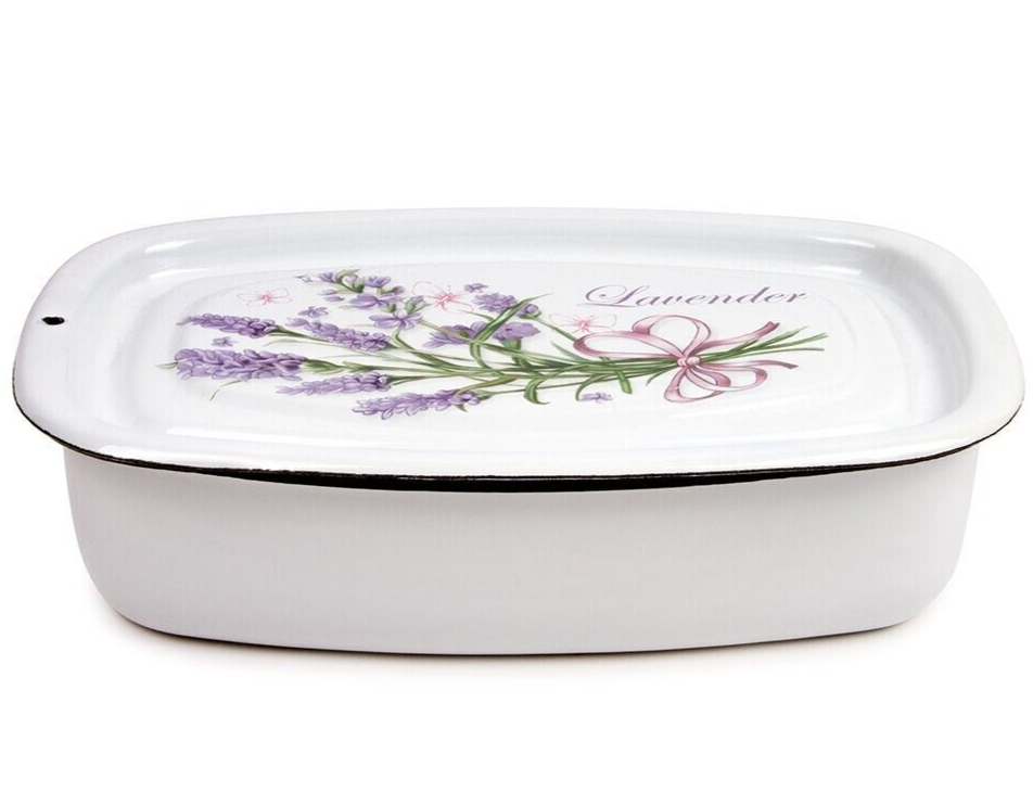 Enamel Kitchen Container W/lid 1.1qt