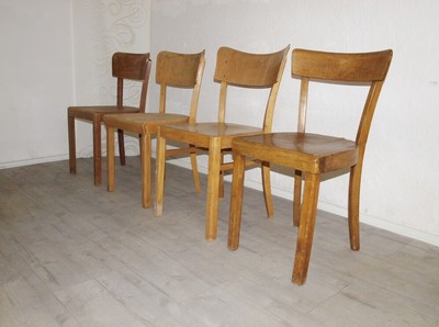 SET 4 FRANKFURTER KÜCHEN STÜHLE, BAUHAUS ART DECO STÜHLE STUHL, VINTAGE #2