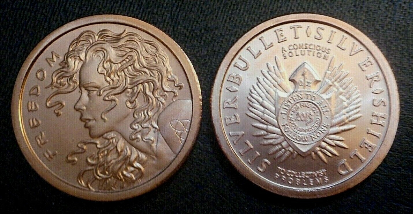 2013 FREEDOM GIRL 1 Oz. Copper Round Coin - SBSS - Silver