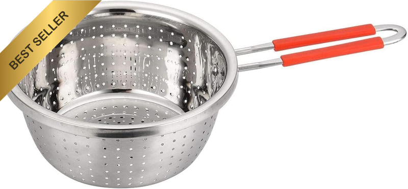 Stainless Steel Perforated Metal Colander, Metal Food Strainer with Handles Sift