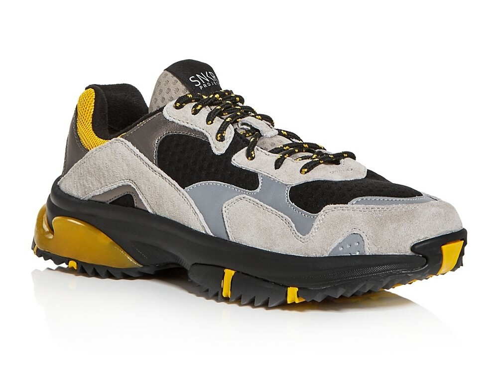 SNKR Project 265082 Mens Prospect Park Sneaker Gray/Black/Yellow Size 9 Medium