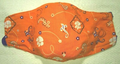 Clemson Tigers 100% Cotton Hand Made Adjustable Adult Behind The Head Face Mask