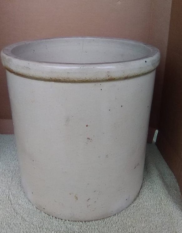 3 Gal. Elephant Ear Crock Without Oval. Made of Stoneware in Red Wing, Minnesota