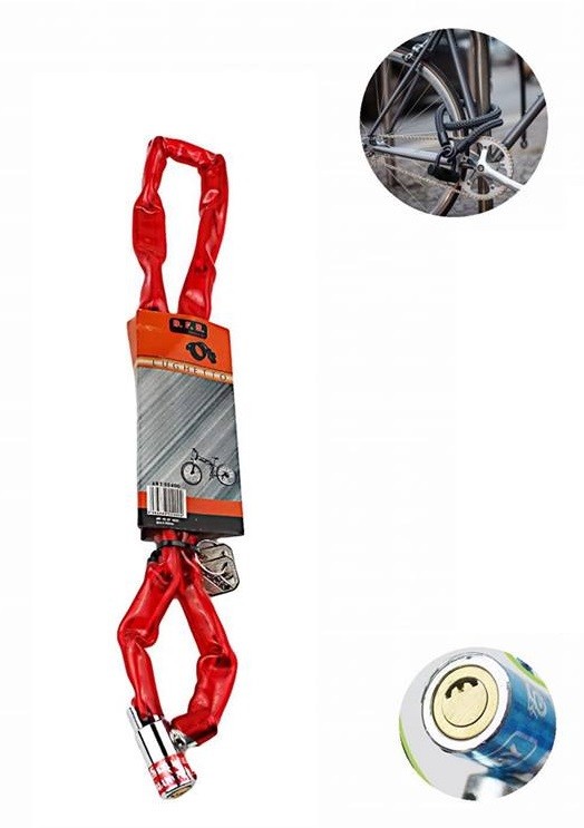 Catena Antifurto Con Lucchetto Bici Bicicletta Scooter Acciaio Rivestita dfh