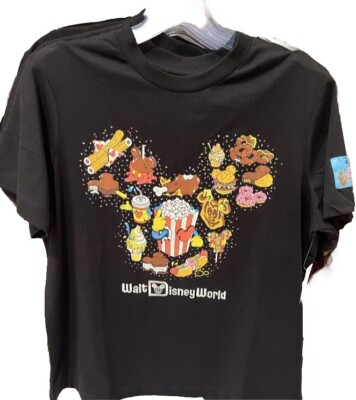 2024 Disney World Eats Mickey Snacks Black T-Shit Size Xtra Large