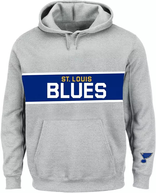 NHL Fanatics Mens 4XL St. Louis Blues с надписью в рамке Серый пуловер с капюшоном Серый